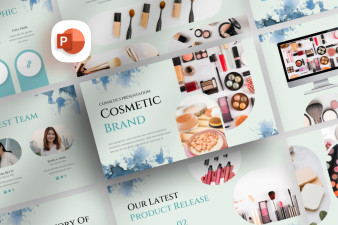 Watercolored Cosmetics Brand PowerPoint Template